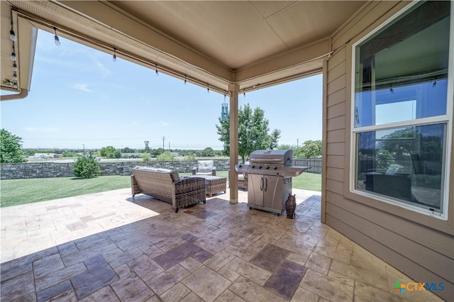 232 Pevero, Cibolo, TX 78108 - view of patio / terrace with area for grilling and an outdoor hangout area