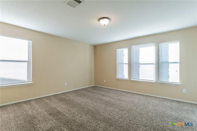 view of carpeted spare room