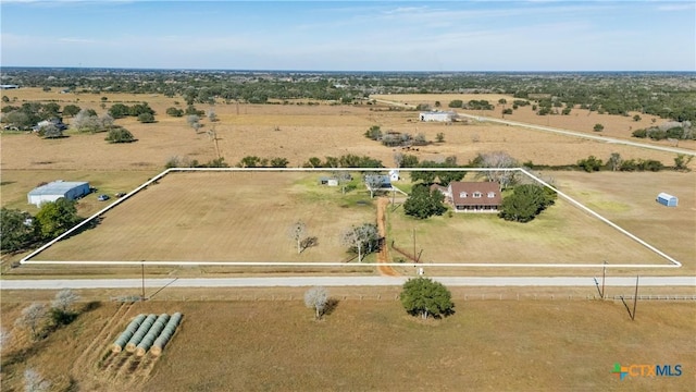 bird's eye view featuring a rural view