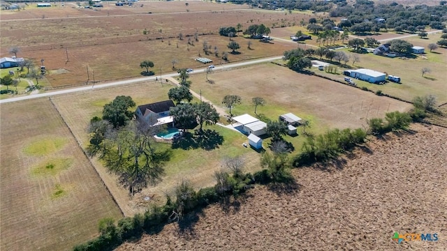 bird's eye view with a rural view