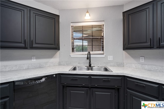 kitchen featuring sink and black dishwasher