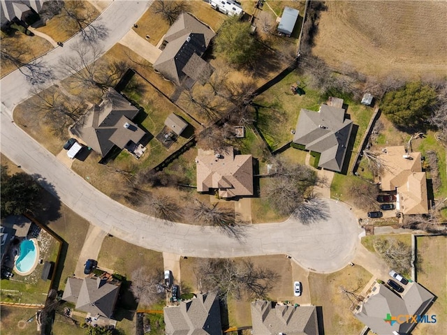 bird's eye view with a residential view