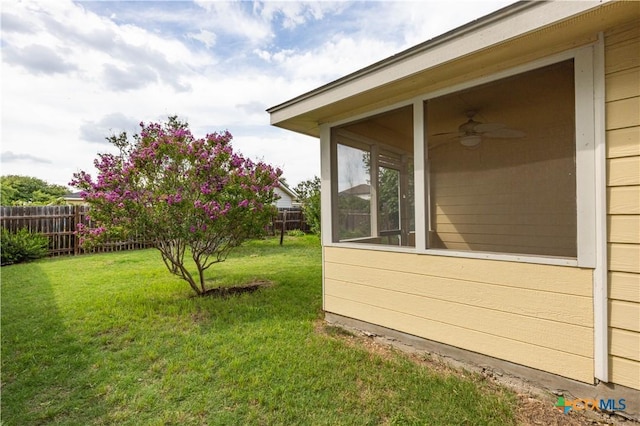 3259 Wren Brook Dr, New Braunfels, TX 78130 - view of yard with a sunroom and ceiling fan