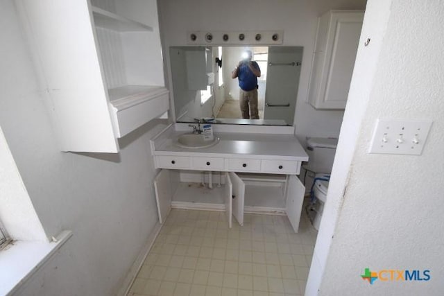 bathroom with toilet and vanity