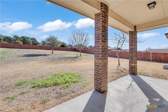 view of patio / terrace featuring a fenced backyard