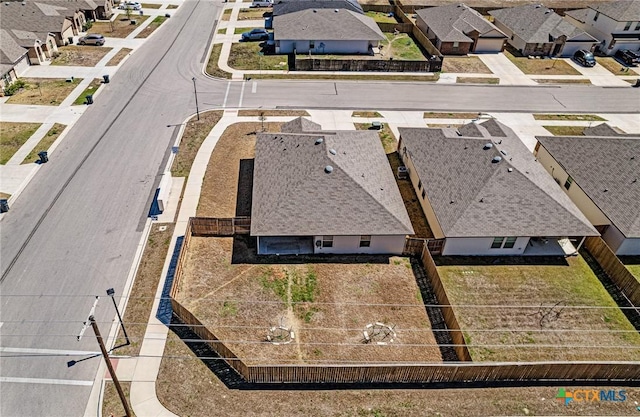 aerial view with a residential view