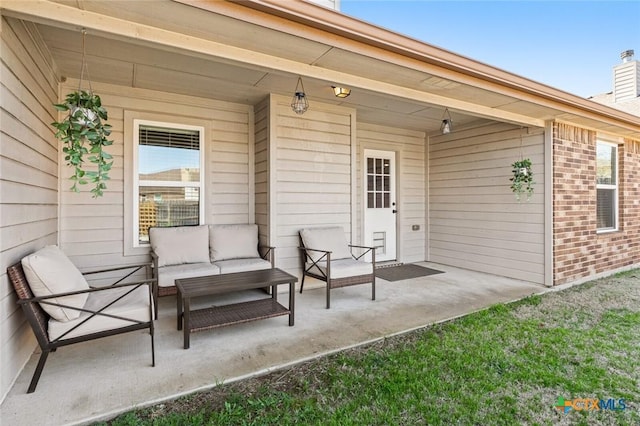 view of patio / terrace featuring an outdoor living space