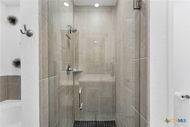 1620 Craftsman, New Braunfels, TX 78132 - full bathroom featuring a stall shower and a garden tub