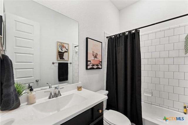 1620 Craftsman, New Braunfels, TX 78132 - bathroom featuring vanity and shower / bath combo with shower curtain