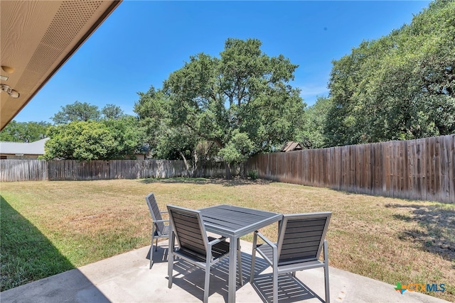 view of yard with a patio