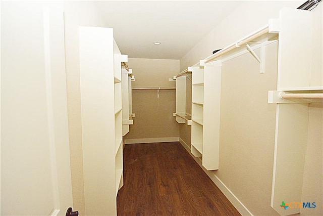 1560 Yaupon Dr, Fischer, TX 78623 - walk in closet featuring dark wood-style flooring