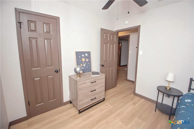 1317 N 10th St, Temple, TX 76501 - interior space featuring light wood-style floors, baseboards, and ceiling fan