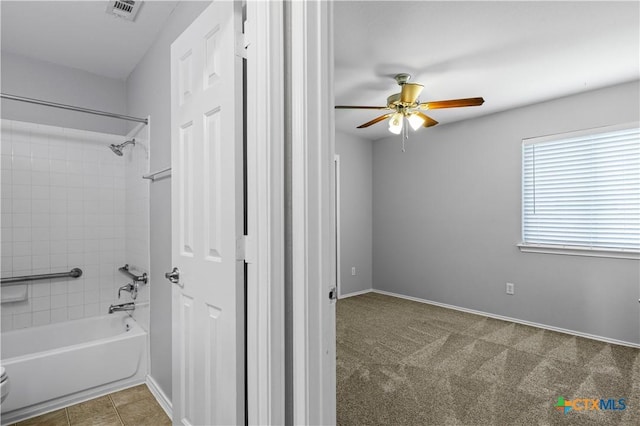 329 Big Timber Dr, Temple, TX 76502 - bathroom with washtub / shower combination and a ceiling fan