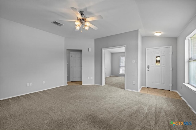 329 Big Timber Dr, Temple, TX 76502 - carpeted foyer entrance with ceiling fan and baseboards