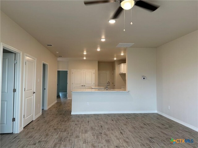 5108 Rose Petal Ct, Killeen, TX 76542 - unfurnished living room featuring ceiling fan and wood finished floors