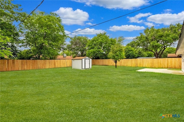 1008 Ronstan Dr, Killeen, TX 76542 - view of yard featuring a shed, an outbuilding, and a patio area