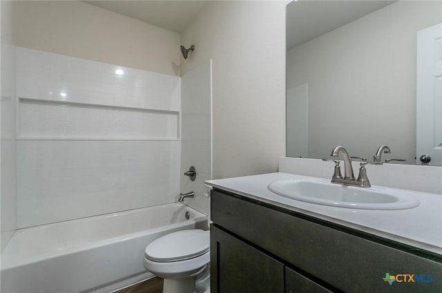 3820 Poteet Ct, Temple, TX 76504 - bathroom with shower / bathing tub combination, wood finished floors, vanity, and toilet