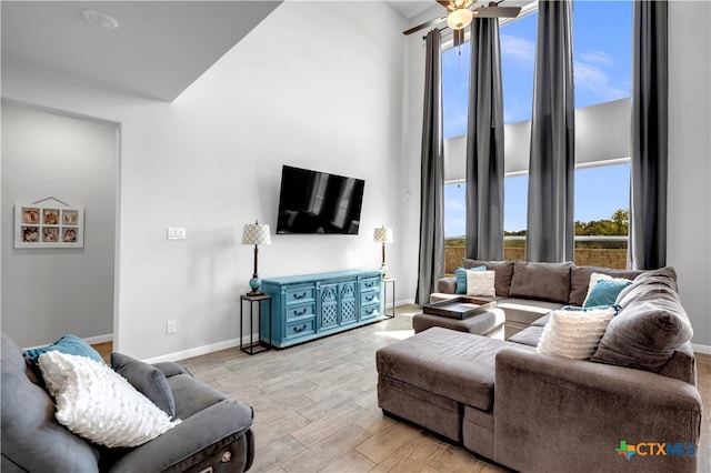 living room featuring light hardwood / wood-style floors