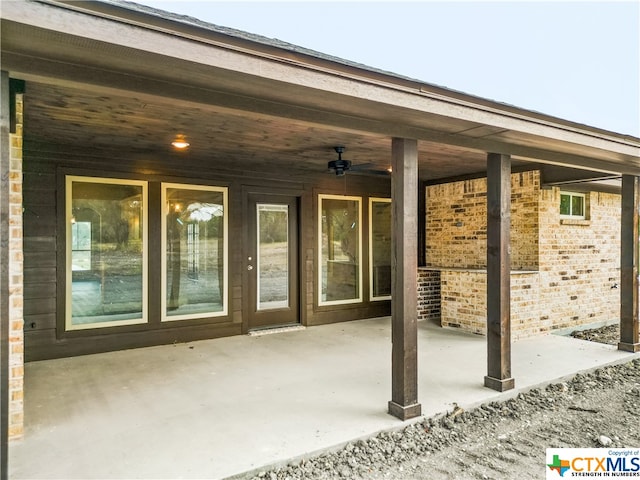 view of patio / terrace with ceiling fan