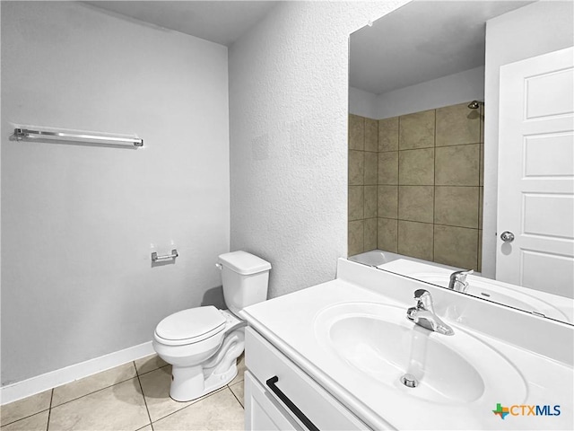 1938 Reserve Way, New Braunfels, TX 78130 - full bathroom with vanity, tile patterned flooring, toilet, and a shower