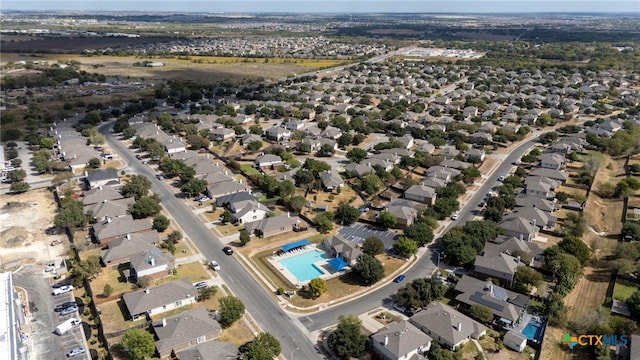 aerial view with a residential view