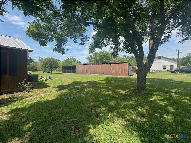 27 Wallace Ln, Victoria, TX 77904 - view of grassy yard with central AC unit