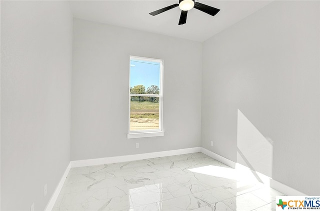 empty room with ceiling fan