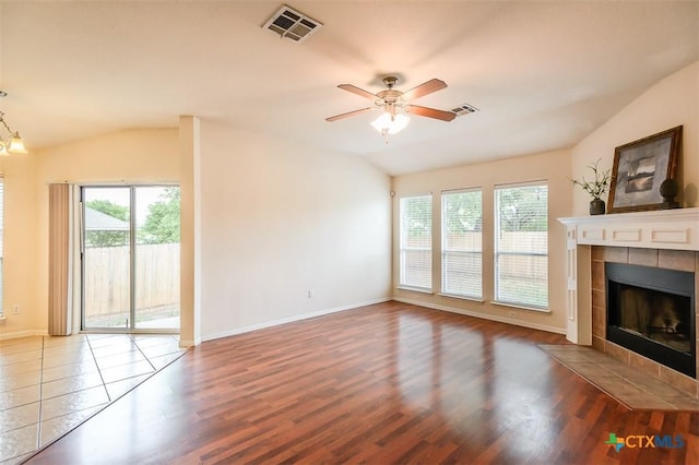 404 Chieftain Trl, Harker Heights, TX 76548 - unfurnished living room featuring visible vents, plenty of natural light, and lofted ceiling