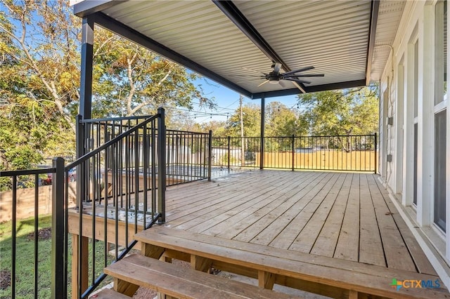 deck featuring ceiling fan