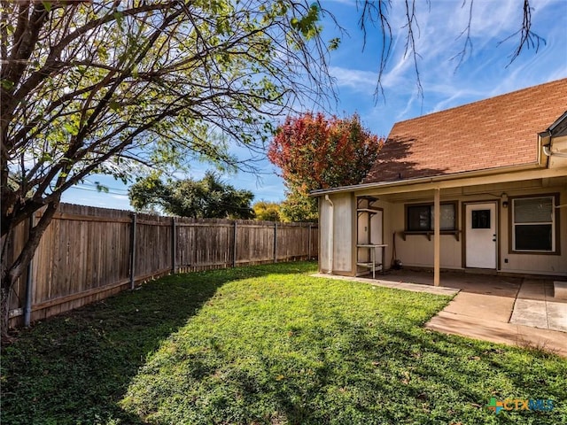 view of yard featuring a patio area