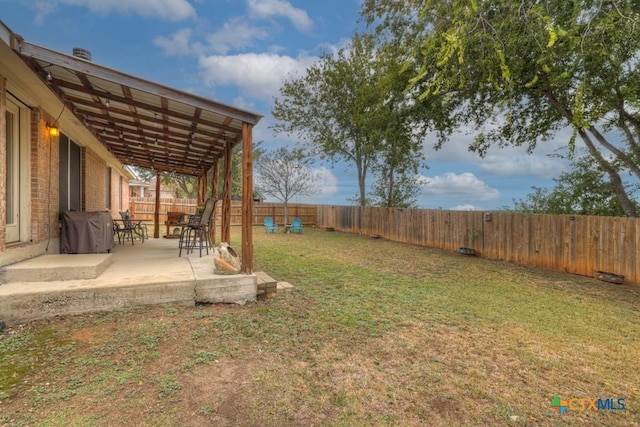 view of yard featuring a patio