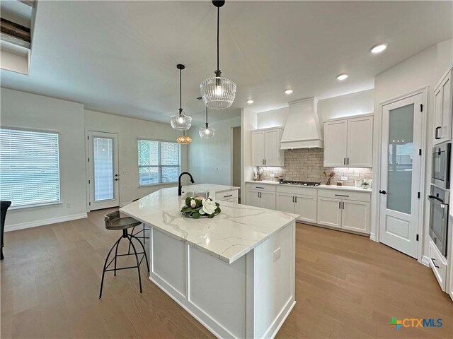 4316 Sunflower Ln, Temple, TX 76502 - living area with recessed lighting, beamed ceiling, a ceiling fan, and light wood-style flooring