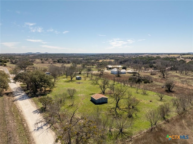 drone / aerial view with a rural view