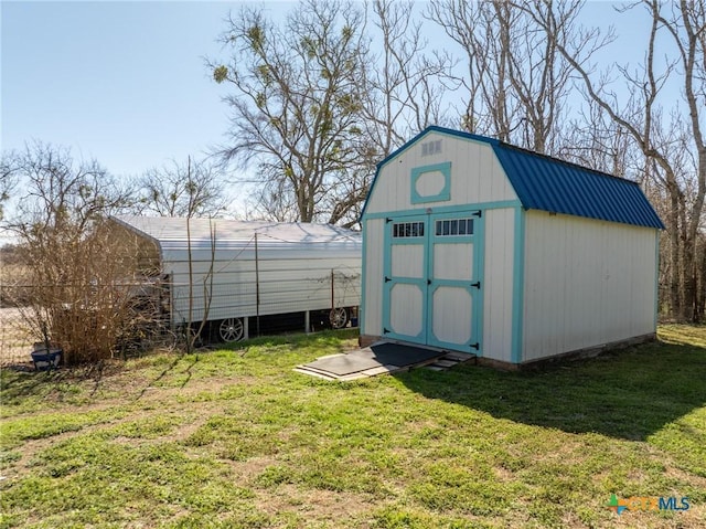 view of shed