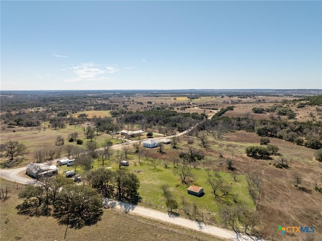 aerial view featuring a rural view