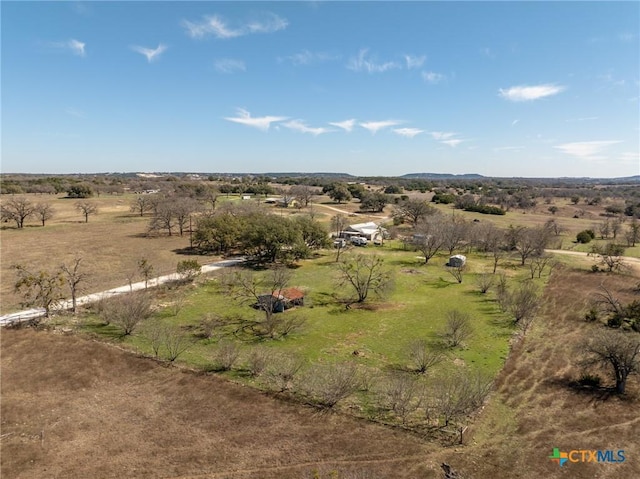 bird's eye view featuring a rural view