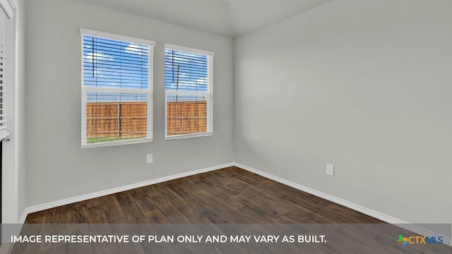 spare room featuring dark wood-type flooring