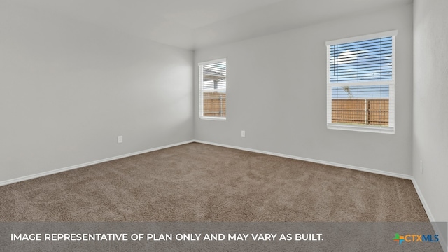 carpeted spare room with plenty of natural light