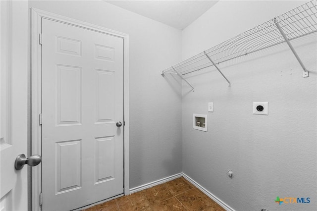 laundry area featuring electric dryer hookup, hookup for a gas dryer, and hookup for a washing machine