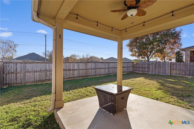 2474 Santa Barbara Loop, Round Rock, TX 78665 - view of patio / terrace featuring ceiling fan