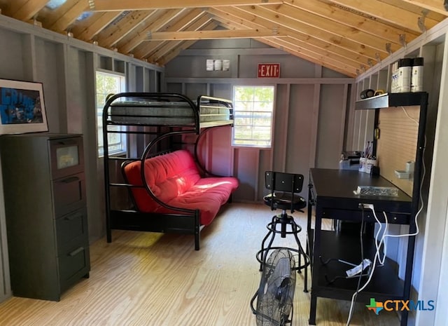 212 Duggan St, Seguin, TX 78155 - bedroom featuring lofted ceiling and wood finished floors