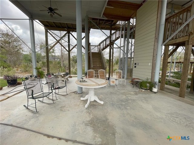 view of patio with ceiling fan