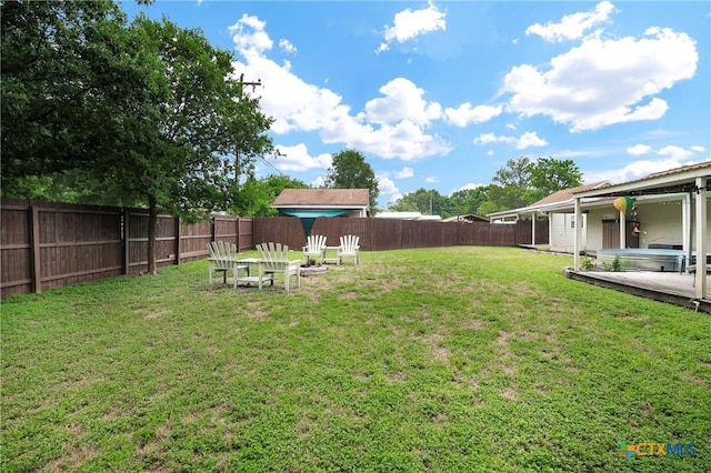 view of yard featuring a fenced backyard