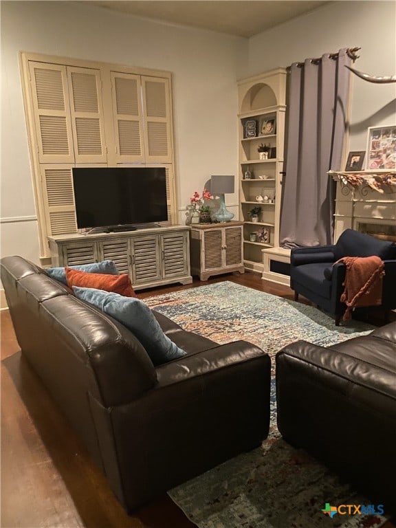 living room featuring hardwood / wood-style flooring