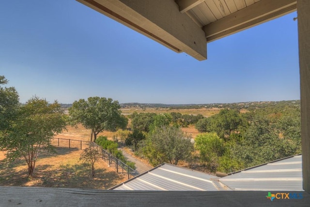 exterior space with a rural view