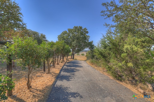 view of street with a rural view