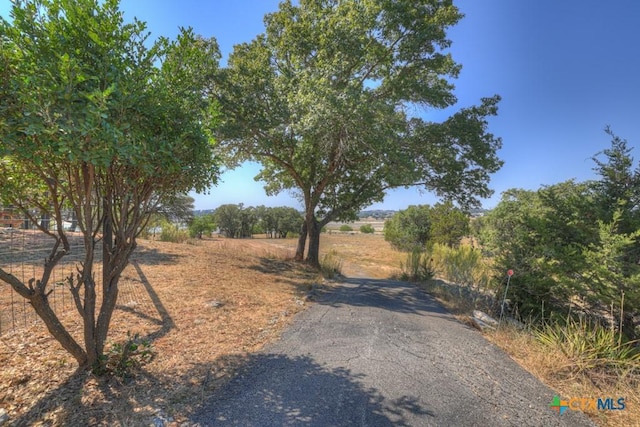 view of road with a rural view