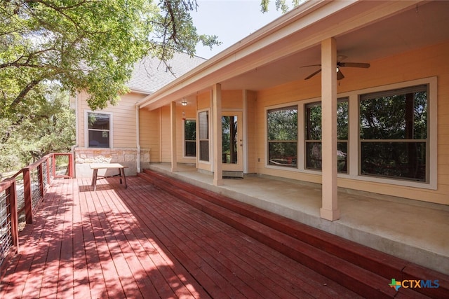 2291 Frontier, Spring Branch, TX 78070 - wooden deck with ceiling fan
