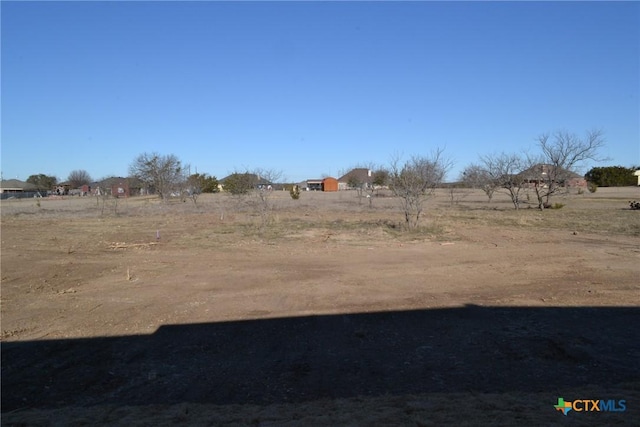 view of yard with a rural view