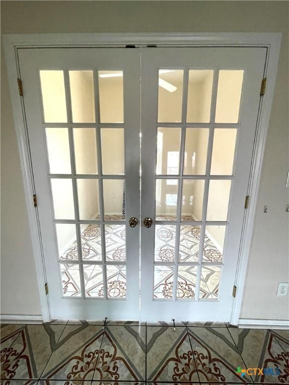 entryway with french doors